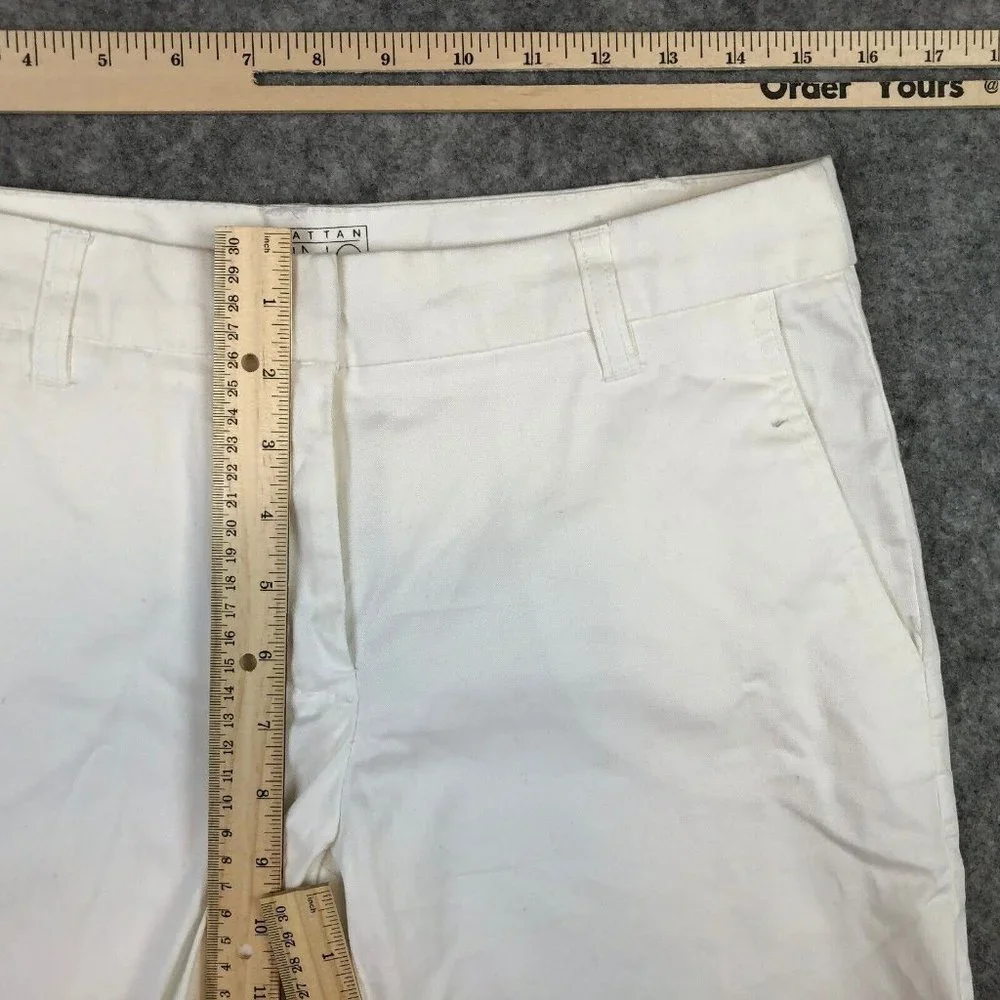 New York Co Shorts 6 28 White Mid Rise Bermuda Chino Work Casual Uniform Solid - Picture 4 of 9